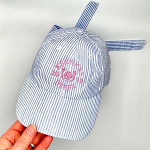 Vineyard Vines Kentucky Derby seersucker cap w bow